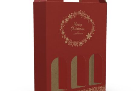 Caixa em cartão para garrafas de vinho de Natal